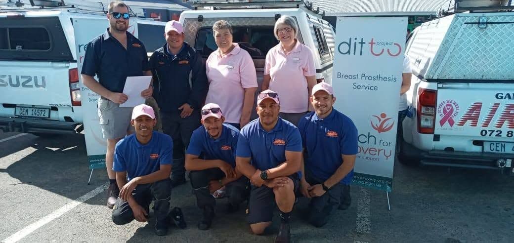 Gansbaai Aircon team supporting the Reach for Recovery breast cancer fundraiser